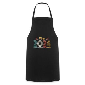 Mai 2024 Geburtstag Mai 2024 Retro - Kochschürze - Schwarz - Vorne - AI Model Male 185 dark (185cm)