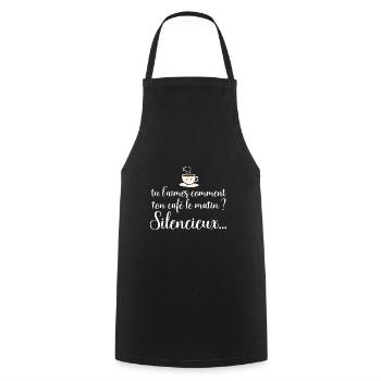 Café Citation Humour Pour Homme Et Femme - Tablier de cuisine - noir - Devant - AI Model Male 185 dark (185cm)