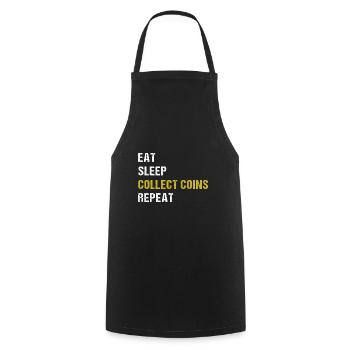 Numismatics Coin Collecting Gift - Cooking Apron - black - Front - AI Model Male 185 dark (185cm)