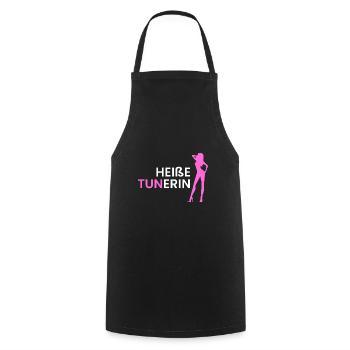 heiße Tunerin - Kochschürze - Schwarz - Vorne - AI Model Male 185 dark (185cm)
