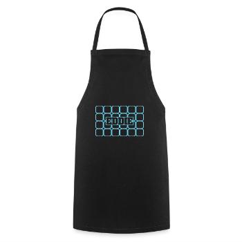 Nom d’homme Eddie - Tablier de cuisine - noir - Devant - AI Model Male 185 dark (185cm)