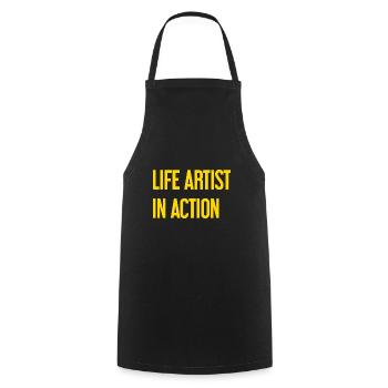 Artistes de la vie en action - Tablier de cuisine - noir - Devant - AI Model Male 185 dark (185cm)