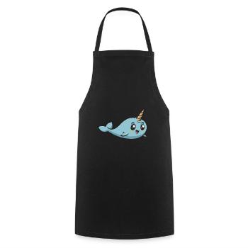 Narwhal Unicorn Whale - Cooking Apron - black - Front - AI Model Male 185 dark (185cm)