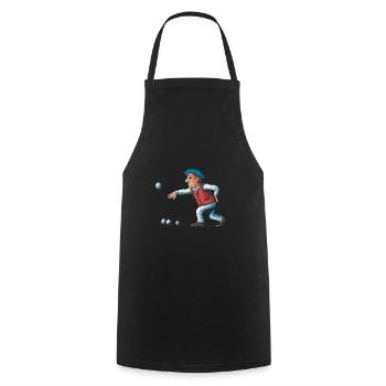 Franzose spielt Petanque für einen Petanque - Kochschürze - Schwarz - Vorne - AI Model Male 185 dark (185cm)