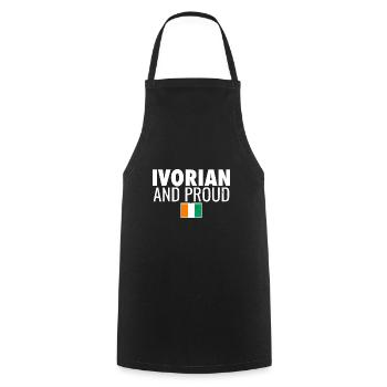 Drapeau ivoirien et fier vintage de la Côte d’Ivoire - Tablier de cuisine - noir - Devant - AI Model Male 185 dark (185cm)
