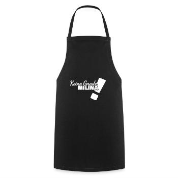 Funny Milina - Cooking Apron - black - Front - AI Model Male 185 dark (185cm)