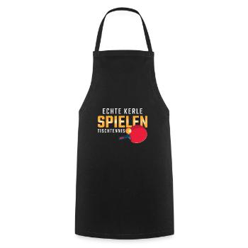 Lustiges Tischtennis Geschenk - Kochschürze - Schwarz - Vorne - AI Model Male 185 dark (185cm)