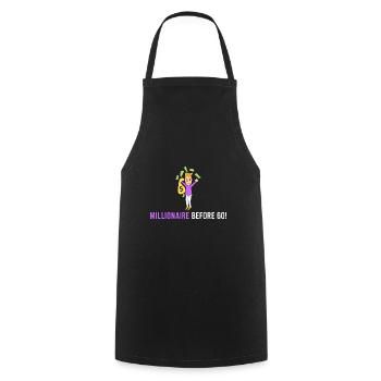 Millionaire before 60! - Cooking Apron - black - Front - AI Model Male 185 dark (185cm)