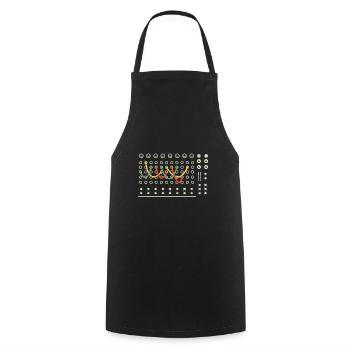 Synthesizer Techno Instrument - Kochschürze - Schwarz - Vorne - AI Model Male 185 dark (185cm)