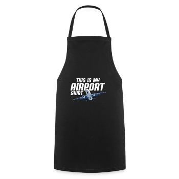 This Is My Airport Shirt Vacation Trip Traveler - Cooking Apron - black - Front - AI Model Male 185 dark (185cm)