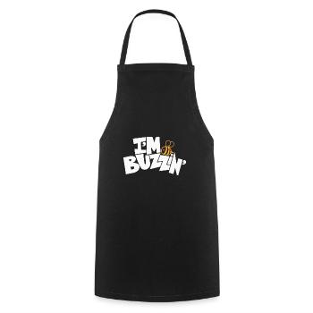 Cool I'm Buzzin Bee design for men, women and kids - Cooking Apron - black - Front - AI Model Male 185 dark (185cm)
