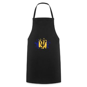 Drapeau de la Barbade Bayan barbadien - Tablier de cuisine - noir - Devant - AI Model Male 185 dark (185cm)