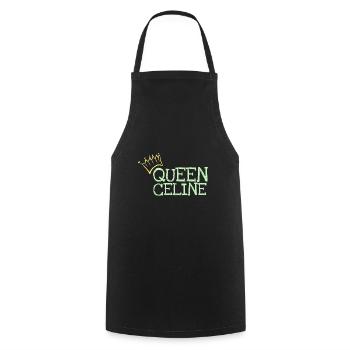 Céline comme prénom - Tablier de cuisine - noir - Devant - AI Model Male 185 dark (185cm)