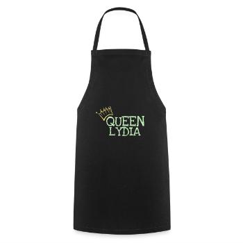 First name Lydia - Cooking Apron - black - Front - AI Model Male 185 dark (185cm)