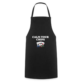 Calmez vos jetons Drôle de poker Humour Joueur de poker - Tablier de cuisine - noir - Devant - AI Model Male 185 dark (185cm)