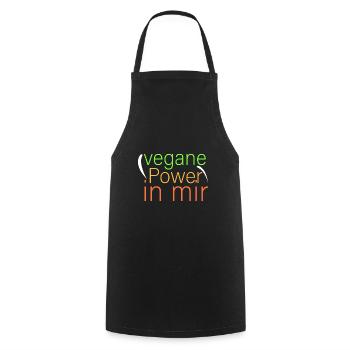 vegane Power in mir - Kochschürze - Schwarz - Vorne - AI Model Male 185 dark (185cm)