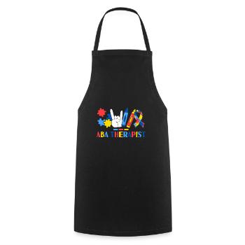 Thérapeute ABA Analyse comportementale appliquée - Tablier de cuisine - noir - Devant - AI Model Male 185 dark (185cm)