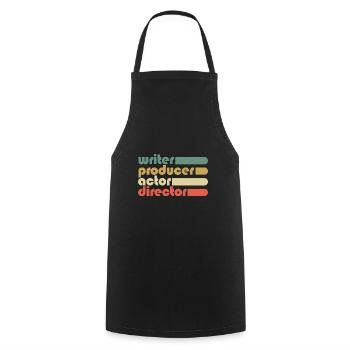 Film Maker Movie Crew Writer Producer Actor - Cooking Apron - black - Front - AI Model Male 185 dark (185cm)