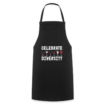 Celebrate Diversity Funny Wine Drinking - Kochschürze - Schwarz - Vorne - AI Model Male 185 dark (185cm)