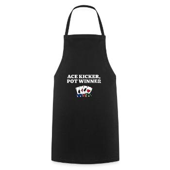 Ace Kicker Pot Winner Poker Card Games Poker - Cooking Apron - black - Front - AI Model Male 185 dark (185cm)