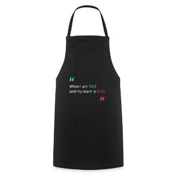 Quand je suis en tête contre mon équipe - Tablier de cuisine - noir - Devant - AI Model Male 185 dark (185cm)