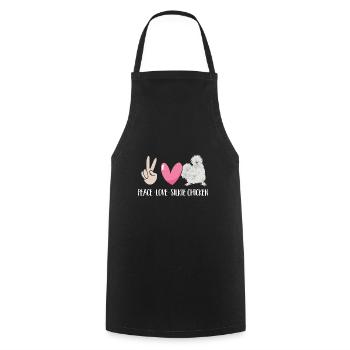 Seidenhuhn Poulet soyeux - Tablier de cuisine - noir - Devant - AI Model Male 185 dark (185cm)