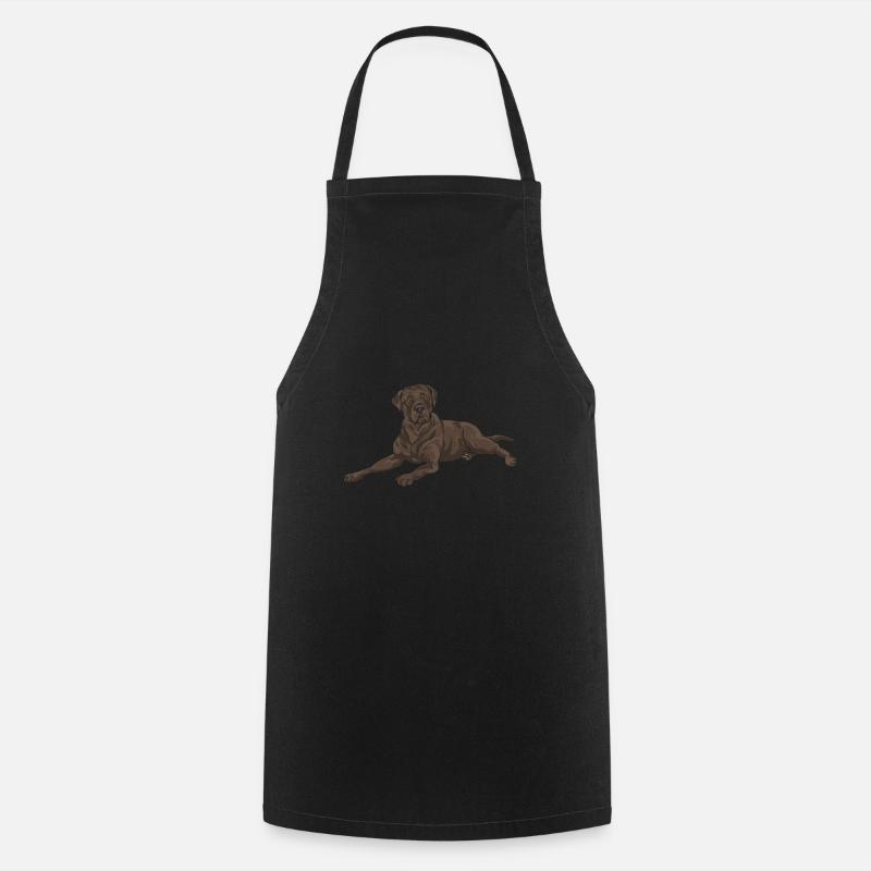 Chocolate Labrador Retriever Dog - Cooking Apron - black