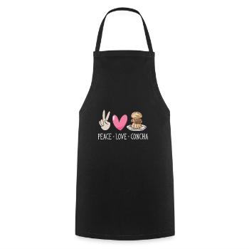 Concha Hispanique Mexicain Pan Dulce - Tablier de cuisine - noir - Devant - AI Model Male 185 dark (185cm)