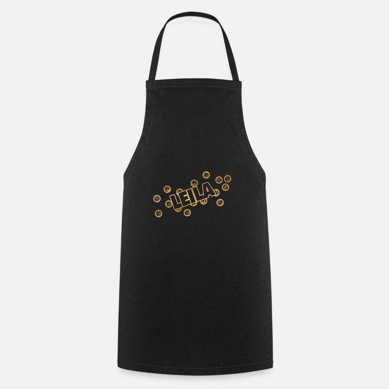Nom Leila - Tablier de cuisine - noir