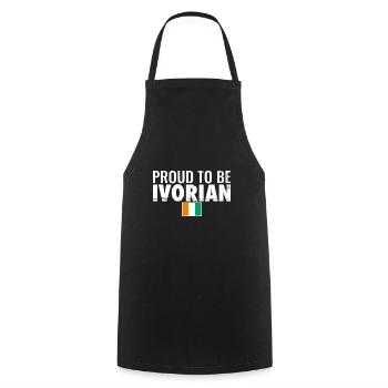 Fier d’être ivoirien Vintage Drapeau de la Côte d’Ivoire - Tablier de cuisine - noir - Devant - AI Model Male 185 dark (185cm)