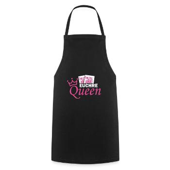 Conception de jeux de cartes Euchre Queen - Tablier de cuisine - noir - Devant - AI Model Male 185 dark (185cm)