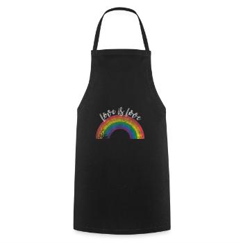 love is love LGBTQ Regenbogen Pride - Kochschürze - Schwarz - Vorne - AI Model Male 185 dark (185cm)