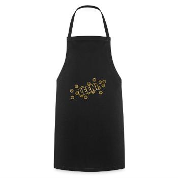 prénom Leeni - Tablier de cuisine - noir - Devant - AI Model Male 185 dark (185cm)