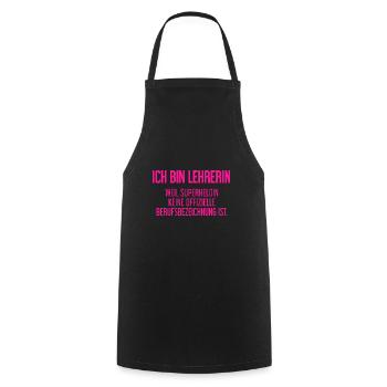 Lehrerin - Mein offizieller Superhelden-Beruf! - Kochschürze - Schwarz - Vorne - AI Model Male 185 dark (185cm)