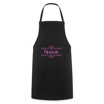 Anouk als Vorname - Kochschürze - Schwarz - Vorne - AI Model Male 185 dark (185cm)