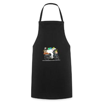 Biker Bear - off on vacation - Cooking Apron - black - Front - AI Model Male 185 dark (185cm)