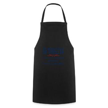 26 - JE M'EN FOUS DE VIEILLIR 9.png - Tablier de cuisine - noir - Devant - AI Model Male 185 dark (185cm)