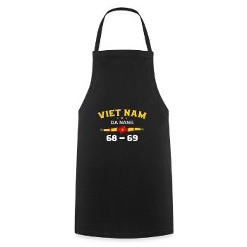 Vietnam Veteran - Kochschürze - Schwarz - Vorne - AI Model Male 185 dark (185cm)