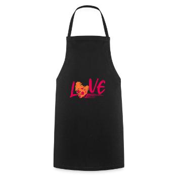 LOVE Cool Retro Football Player T-Shirt - Tablier de cuisine - noir - Devant - AI Model Male 185 dark (185cm)