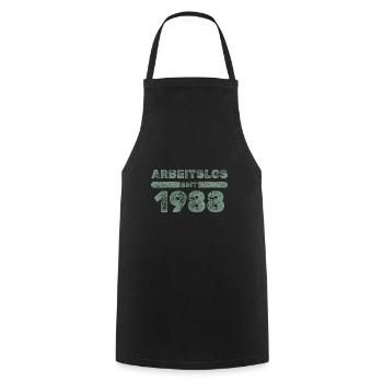 seit 1988 - Kochschürze - Schwarz - Vorne - AI Model Male 185 dark (185cm)