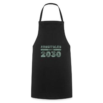 seit 2030 - Kochschürze - Schwarz - Vorne - AI Model Male 185 dark (185cm)