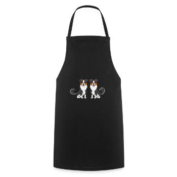 Miniature Australian Shepherd - Cooking Apron - black - Front - AI Model Male 185 dark (185cm)