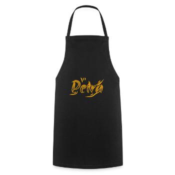 Geschenk für Petra - Kochschürze - Schwarz - Vorne - AI Model Male 185 dark (185cm)