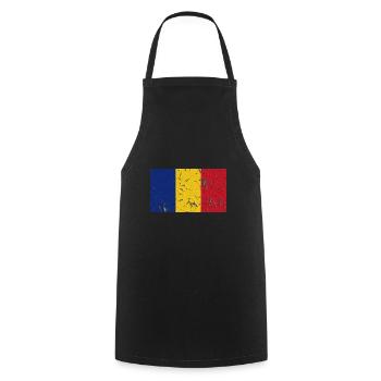 Gift for Romania - Cooking Apron - black - Front - AI Model Male 185 dark (185cm)