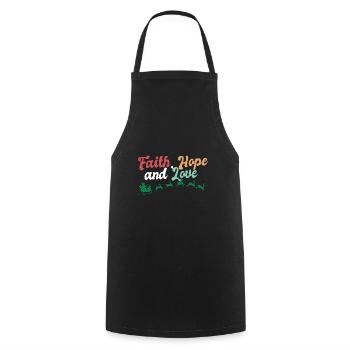 Faith Hope Love Religious Family Christmas - Cooking Apron - black - Front - AI Model Male 185 dark (185cm)
