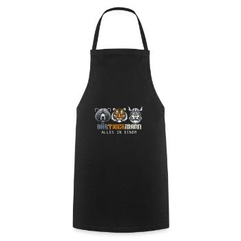 Bärtigermann Bär Tiger Mann Geschenk Bart - Kochschürze - Schwarz - Vorne - AI Model Male 185 dark (185cm)