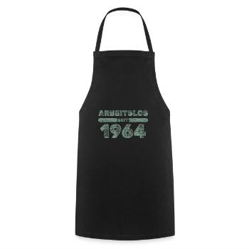 1964 - Cooking Apron - black - Front - AI Model Male 185 dark (185cm)