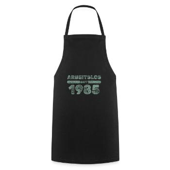 1985 - Cooking Apron - black - Front - AI Model Male 185 dark (185cm)