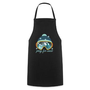 Pray for Snow. Love skiing. Sport.Ski.Mountains. - Cooking Apron - black - Front - AI Model Male 185 dark (185cm)