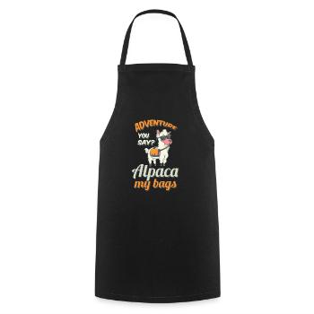 Aventure aventure voyage backpacker camping - Tablier de cuisine - noir - Devant - AI Model Male 185 dark (185cm)